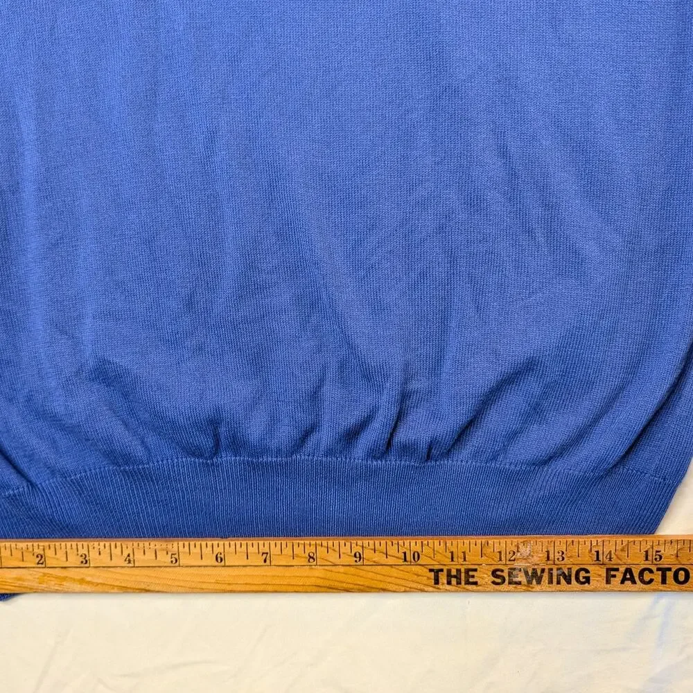 Camicissima Italy 100% Cotton Crewneck Pullover Sweater Sz XL Cobalt Blue Preppy